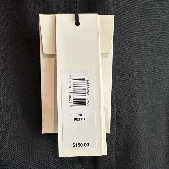 Banana Republic Siena Straight Italian Wool Blend Pant Black 10 Petite - Picture 4 of 12